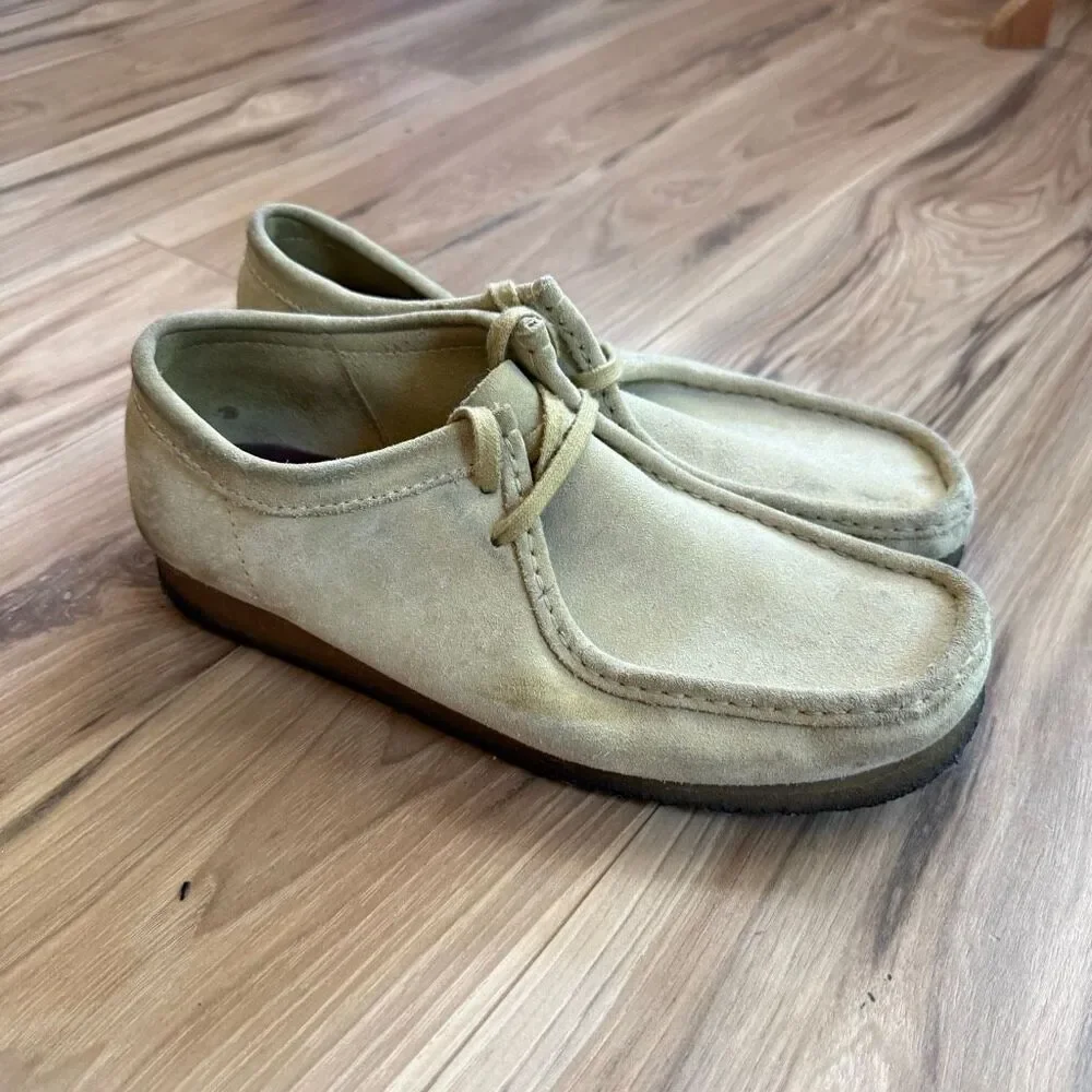 Clarks Mens Shoes Wallabee Evo Casual Lace Up Low Top Suede Tan  Size 10 1/2